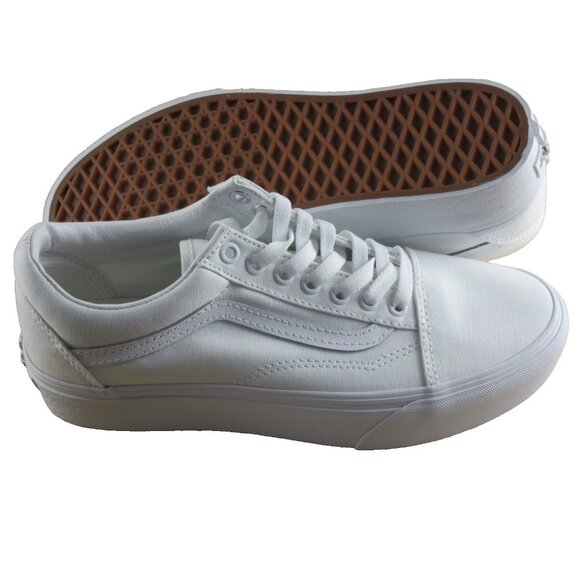 Vans Women's Old Skool Platform True White Platform Canvas Shoes Size 9.5 NIB - Picture 2 of 7